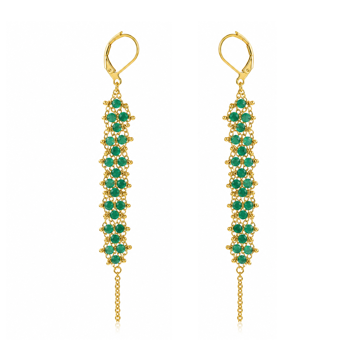 Green Strawberry Wave Earrings