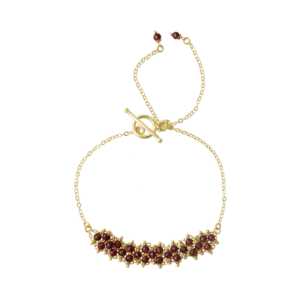 Red Garnet Gemstone Weave Rakhi