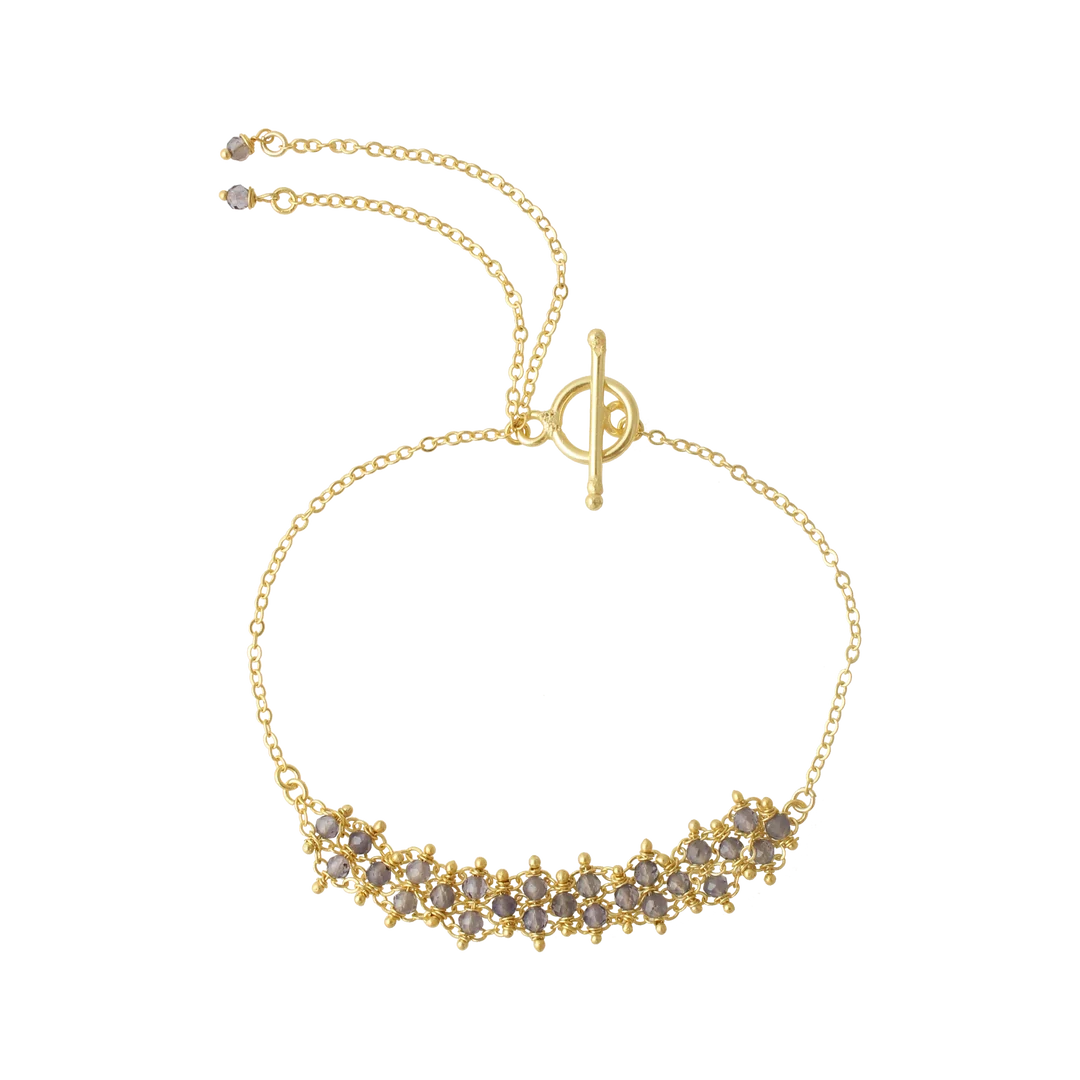 Iolite Gemstone weave Rakhi
