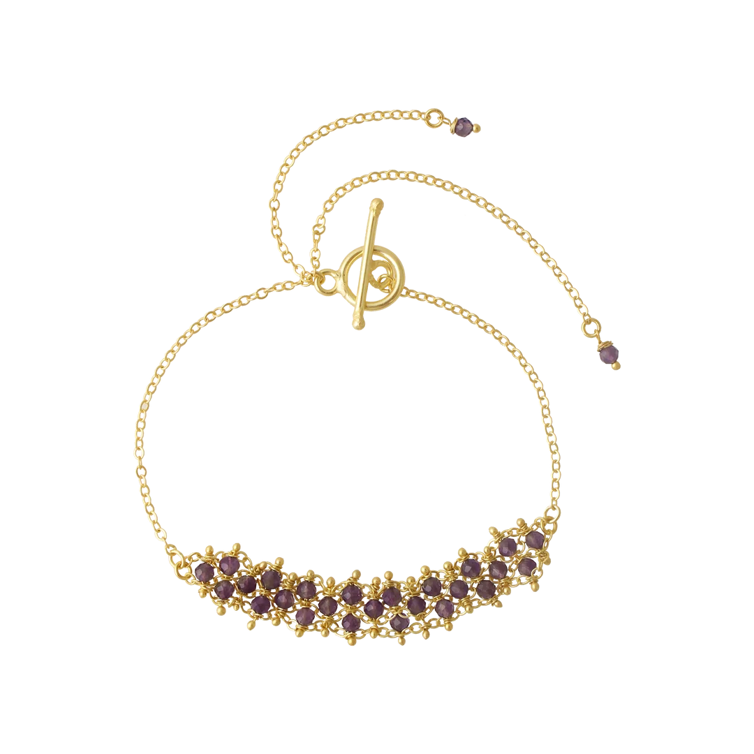 Amethyst Gemstone Weave Rakhi