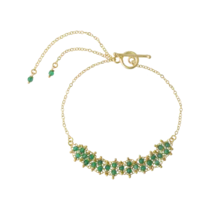Green Strawberry Gemstone weave Rakhi