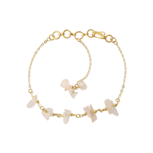Rose quartz chips rakhi