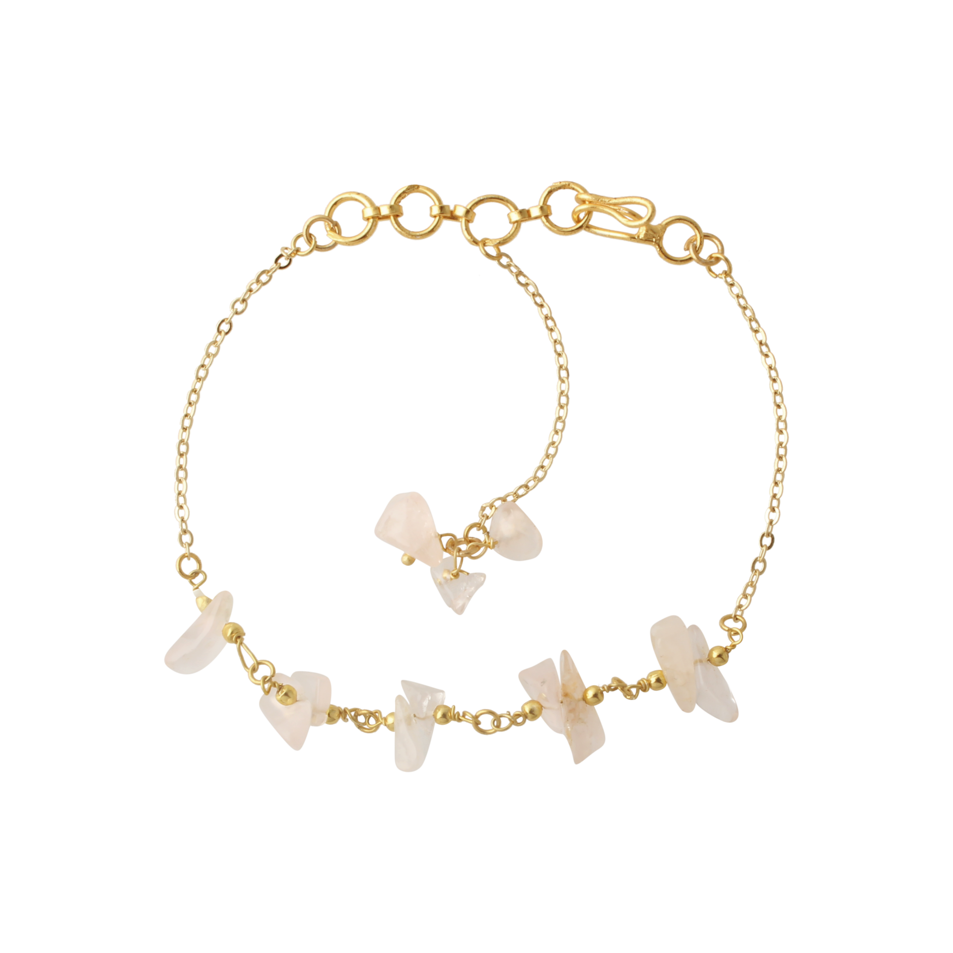 Rose quartz chips rakhi